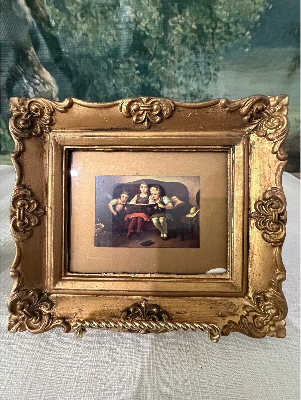 Ornate gold horizontal framed family print